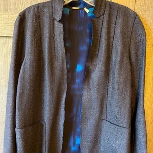 Elie Tahari Navy Open Front Jacket